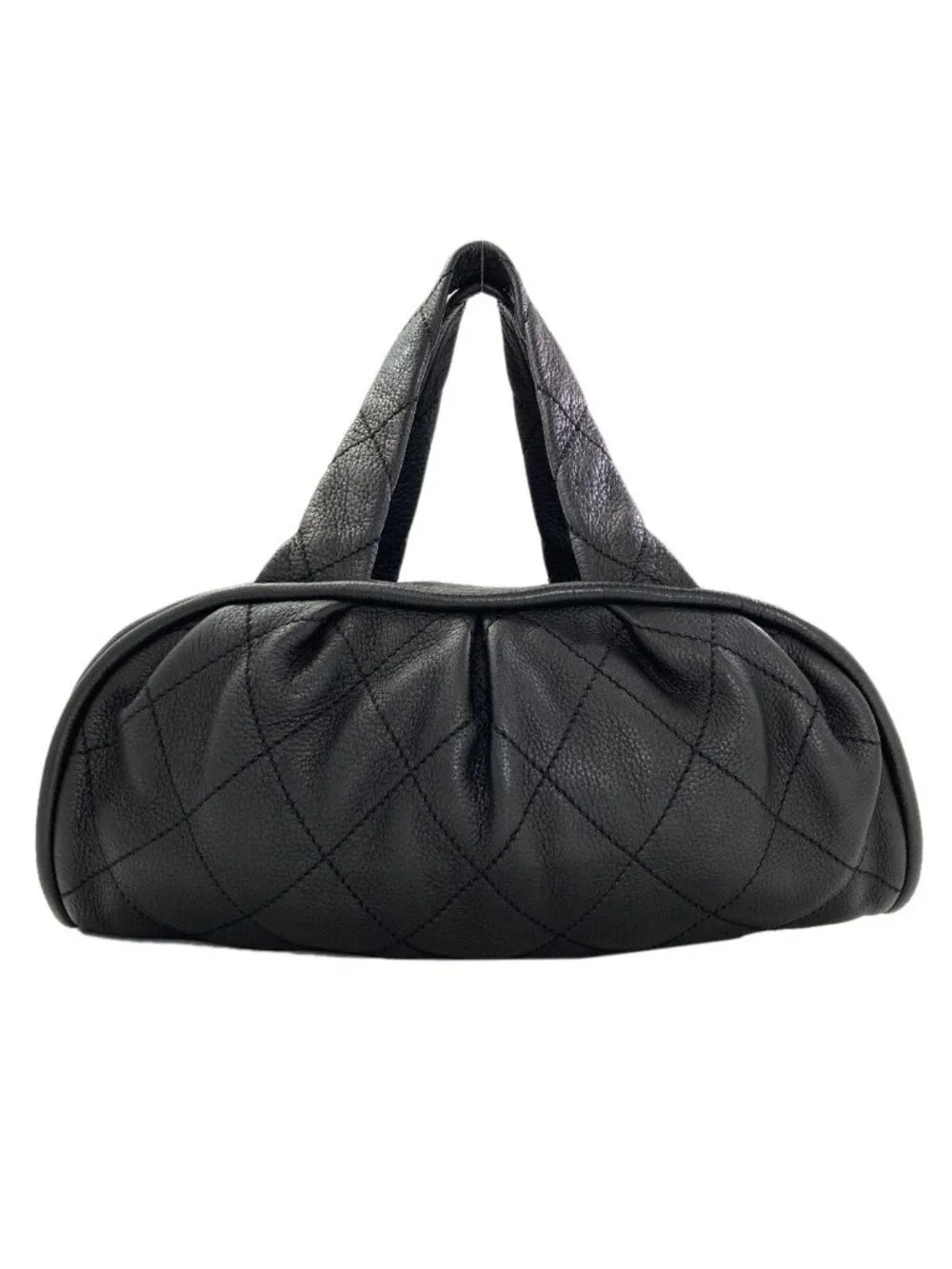 Chanel le Marais Bohler Mini Boston Quilted Silver Bag Calf
